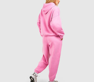 Conjunto Deportivo Casual de 2 Piezas para Mujer, Talla Grande, Personalizable, Estilo Urbano Otoñal, Sudadera con Capucha Estampada y Pantalones - Product Image 4