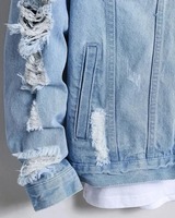Veste bomber en toile denim unisexe tendance nouvelle collection - Style vintage Logo avant Taille plus