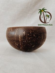 Cuencos de cáscara de coco artesanales únicos al por mayor, cuenco pulido y grabado para servir ensalada y batidos, muestra gratis - Product Image 3