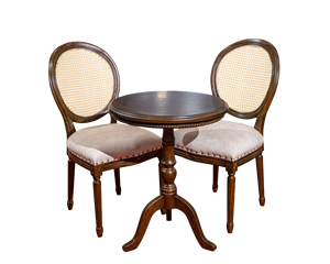 Silla Louis trasera de ratán de nogal de alta calidad, asiento de cojín cómodo, juego de mesa de centro de madera maciza, muebles decorativos para el hogar - Product Image 6