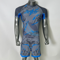 Ensemble Rashguard et short pour homme, Rashguard à manches courtes et compression, T-shirt de combat MMA No-Gi, vêtements de sport, logo personnalisé