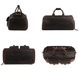 Vintage Hot Sale High Large Capacity Leather Duffel <b>Weekender</b> Travel <b>Bag</b> for <b>Men</b> With Full Grain Cowhide Leather Overnight <b>Bag</b> - Product Image 2