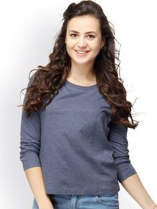 T-shirts pour femmes Street Wear pour femmes à manches longues Logo personnalisé 100% coton T-shirts pour femmes Col rond Confortable Séchage rapide - Product Image 5