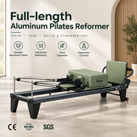 Peralatan Pilates Reformer Aluminium Tahan Lama untuk Studio, Laris Manis, Warna Hitam