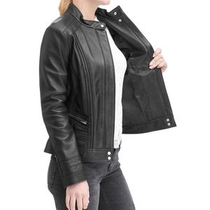 Nouvelle veste en cuir de motard 2026 noire, épaisse, personnalisée, en cuir de mouton véritable, broderie épaisse, fermeture éclair, services OEM - Product Image 6