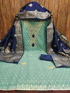 Mesdames Fancy New Original Cotton Summer Wear Broderie Work Dress Material - Product Image 3