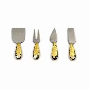 Juego de 3 Cuchillos para Queso de Acero Inoxidable con Diseño de Hoja de Latón, Ecológicos y Aptos para Lavavajillas, para Restaurantes y Hoteles - Product Image 3