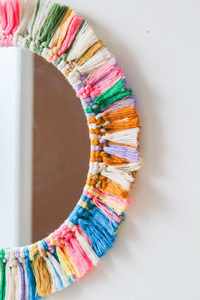 Meilleur miroir mural en macramé fait à la main, style bohème chic, accent décoratif pour salon, chambre à coucher et entrée - Product Image 2