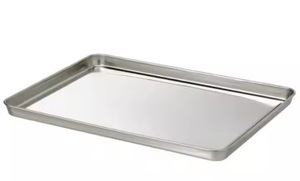 Plateau de service rectangulaire élégant en acier inoxydable avec bords roulés pour plus de sécurité et de durabilité pendant l'utilisation - Product Image 2