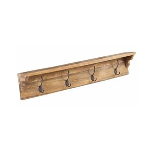 Smooth Finishing Wooden Wall Mounted <strong>Hook</strong> With 3 Metal <strong>Hooks</strong> for Hanging Towel Clothes Keys Made in Mango Wood Wall Mounted - Product Image 5