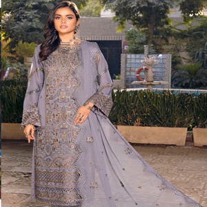 MI Création de luxe en mousseline de soie femmes vêtements de fête formels Original marque pakistanaise Salwar Kameez Volume Nigar Style - Product Image 6