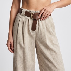 Pantalon évasé à taille haute et jambes larges avec ceinture et poches, en velours, s'adapte parfaitement à la taille, taille unique, convient aux tailles 38 à 44 - Product Image 3