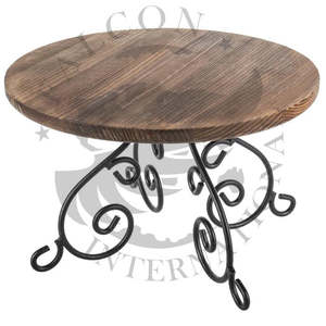 Handcrafted Rustic Burnt Pine Wood Cake <b>Stand</b> with Black Metal Base <b>Cupcake</b> Riser for Wedding Party Birthday Dessert Display - Product Image 6