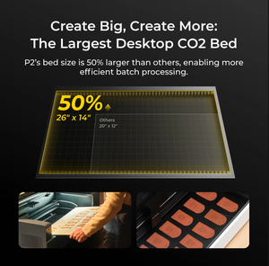 เครื่องตัดเลเซอร์ CO2 แบบตั้งโต๊ะ XTool P2S 55W กล้องคู่ความละเอียดสูง 16MP ความเร็วในการแกะสลัก 600 มม./วินาที - Product Image 4