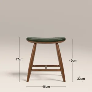 TABURETE BAJO DE MADERA HATTON VERDE VINTAGE SINTERIOR - Product Image 4
