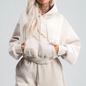 เสื้อฮู้ดแขนยาวผ้าฝ้าย100% โอเวอร์ไซส์ของผู้หญิงขายดีดีไซน์ตามสั่ง - Product Image 1