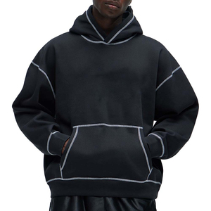 Nouveauté 2026 100% coton OEM Logo personnalisé Jogger Streetwear Sweat-shirts lourds basiques à capuche Pull ample Hiver Sweat-shirts pour hommes - Product Image 1