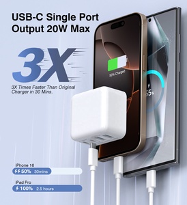 Adaptateur de <span class=keywords><strong>chargeur</strong></span> de téléphone <span class=keywords><strong>USB</strong></span> <span class=keywords><strong>C</strong></span> HNT GaN 40W 4 ports, <span class=keywords><strong>bloc</strong></span> de charge rapide multiport <span class=keywords><strong>USB</strong></span> <span class=keywords><strong>C</strong></span> avec prise US/EU/AU/JP/UK pour <span class=keywords><strong>chargeur</strong></span> <span class=keywords><strong>Apple</strong></span> - Product Image 5