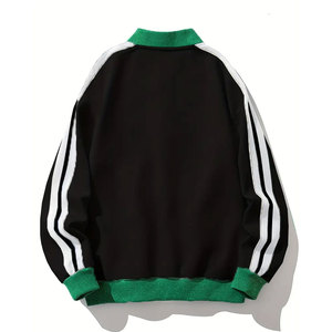 แจ็คเก็ตเบสบอลวิทยาลัยวินเทจสำหรับผู้ชาย2025เสื้อโค้ทสองสีพร้อมตัวอักษรชุดลำลองแจ็คเก็ตตัวอักษร - Product Image 2