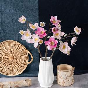 Beautiful Handmade Artificial Magnolia <b>Flower</b> Branch Crafted Fine Silk Adds Natural Charm Modern Easter Living Room Tabletop - Product Image 1