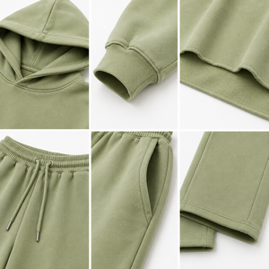 Survêtement oversize à capuche et pantalon large pour femme ONE APEX, vert sauge, en molleton 100 % coton épais à séchage rapide - Product Image 6