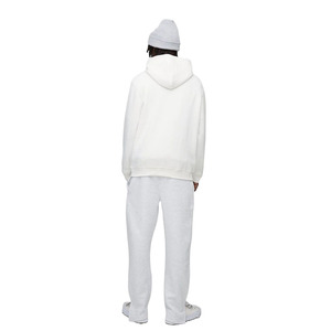 เสื้อฮู้ดสีขาวแบบสวมหัวของผู้ชายเสื้อฮู้ดผ้าฝ้ายสีผสมทำเองแขนเสื้อมีฮู้ดผ้าเฮฟวี่เวท - Product Image 2