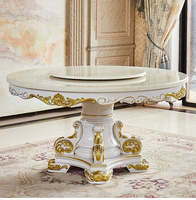 Ensemble de salle à manger classique européen de luxe, réglable, sculpté, en bois de mahogany massif, sculpture artisanale, pour la maison, utilisation en salle à manger