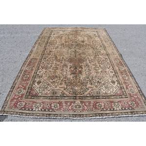 พรมขนแกะสีน้ำตาลเบจแบบคลาสสิกพรม6.3x9.5ฟุตสไตล์ตุรกีสำหรับห้องนั่งเล่นสี่เหลี่ยมผืนผ้าทางเดินทางเดินพรมยางรองข้างเตียง - Product Image 1