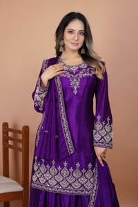 ชุดสูทผ้าชิโน่ชาราปักลายดีไซน์เนอร์สำหรับทำงานปักหมุดและงานปักหมุด - Product Image 4