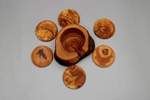 Sous-verre rond en bois de luxe vintage à prix raisonnable utilisé dans la meilleure qualité de cuisine - Product Image 6