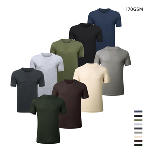 Camiseta de Manga Corta para Hombre, 100% Algodón, Cuello Redondo, Color Sólido, Corte Regular, Informal, Transpirable, Lisa - Product Image 4
