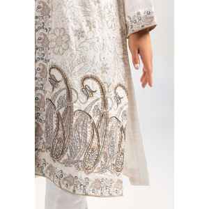 Chemisier vintage en satin et lin pour femme Kathan GLAMOUR-21-52, col à nœud, manches mi-longues, taille XL - Idéal pour les occasions printanières - Product Image 1