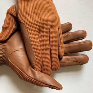 Guantes de equitación de cuero genuino de piel de ciervo personalizados, guantes deportivos de motocicleta ecuestres de dedo completo sin forro - Product Image 4