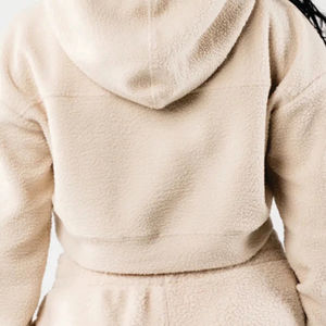 Sweat à capuche d'hiver en coton épais avec épaules tombantes pour femmes Sweat-shirt à capuche épais et ample avec cordon de serrage Veste légère et anti-rétrécissement - Product Image 5