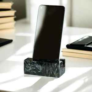 Solid Epoxy Resin Mobile <b>Phone</b> <b>Holder</b> Stand Heavy Weight Anti Slip <b>Desk</b> <b>Phone</b> Stand - Product Image 5