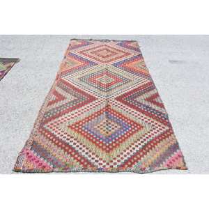 Alfombra roja Kilim turca de 4,8x9,8 pies, área grande, tejido plano, diseño de retazos, Material de lana, respaldo de látex, pasillo rectangular de 9x12, nuevo - Product Image 1