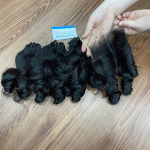 Venta al por mayor de extensiones de cabello humano de estilo rizado hinchable, extensiones de cabello de trama de cabello virgen vietnamita - Product Image 4