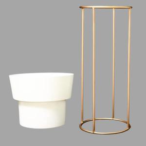 Ensemble de 3 jardinières sur pied avec support en métal doré pour plantes d'intérieur, décoration moderne et élégante pour la maison, salon et bureau - Product Image 6