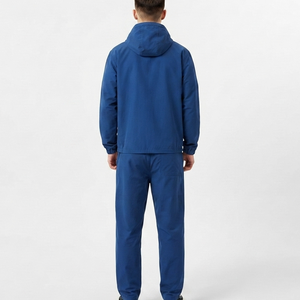 Ensemble de survêtement bleu à capuche pour homme OEM – Sweat-shirt zippé et pantalon décontracté en coton et polyester respirant, coupe régulière, idéal pour l'automne - Product Image 5