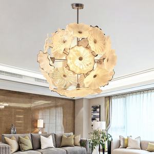 Lustre en verre de Murano fait main, <span class=keywords><strong>d</strong></span>écoration artistique de luxe, boule de verre, fleur, <span class=keywords><strong>luminaire</strong></span> suspendu LED G4 <span class=keywords><strong>pour</strong></span> hôtel, <span class=keywords><strong>entrée</strong></span> de maison, <span class=keywords><strong>hall</strong></span> - Product Image 1
