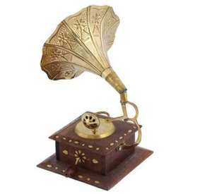 Gramófono moderno de cobre y madera para el hogar, hotel, oficina, obra maestra antigua para los mejores regalos únicos, decoración al por mayor - Product Image 3