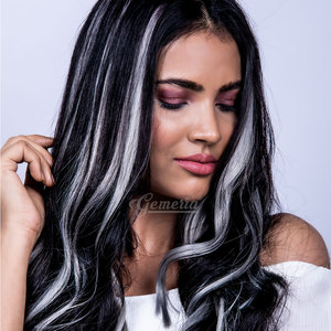 Clip coloré dans les extensions de cheveux Multi-couleurs Party Highlights Extension de cheveux longs droits colorés avec clips - Product Image 3
