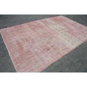 7.1x10.5 ft Rug, Turkish Vintage Rug, <b>Red</b> <b>Wool</b> Rug - Product Image 3