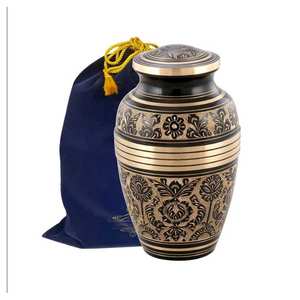 โกศใส่เถ้ากระดูกทองเหลืองสีขาวสำหรับใส่ขี้เถ้าทำด้วยมือสำหรับซากศพ - Product Image 2