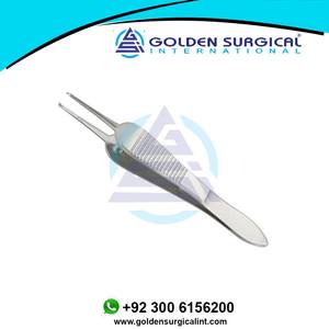 Fórceps quirúrgicos para sutura de ojos y orejas de Manhattan, pinzas de fijación, 1x2 dientes en ángulo con plataforma para atar - Product Image 6