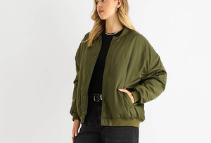 Blouson Bomber en Toile de Coton de Haute Qualité pour Femme, Coupe Slim Décontractée, Léger, avec Poignets Côtelés, Style Universitaire - Product Image 3