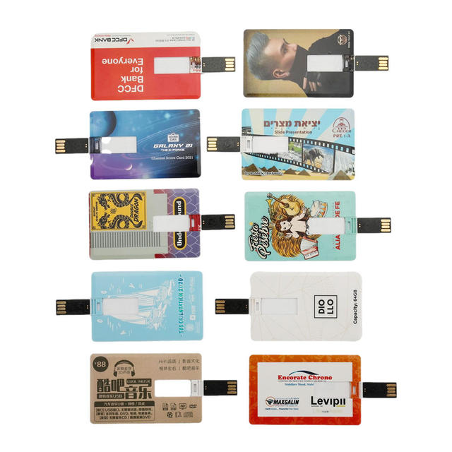 Wholesale Promotional Slim Business Credit Card USB 2.0 Flash Drive 512MB-1TB Custom Logo Print Your Photo Card