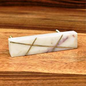 Cylindre fait à la main cranté marbre blanc bouton en laiton vente chaude boutons en marbre avec taille de forme de couleur personnalisée fabriqué en Inde article - Product Image 2