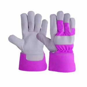 Guantes de Trabajo de Cuero Flor de Vaca de Alta Calidad, Fluorescentes, Resistentes a la Abrasión, Duraderos, Guantes de Trabajo Canadienses - Product Image 3