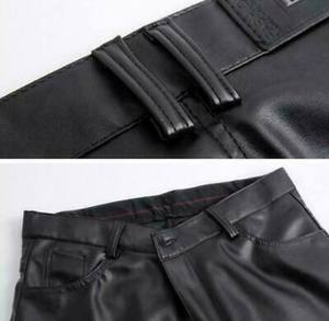 À la mode hommes pantalons en cuir Durable Stretch confortable ajustement mince élégant de haute qualité en cuir véritable mode respirant - Product Image 5